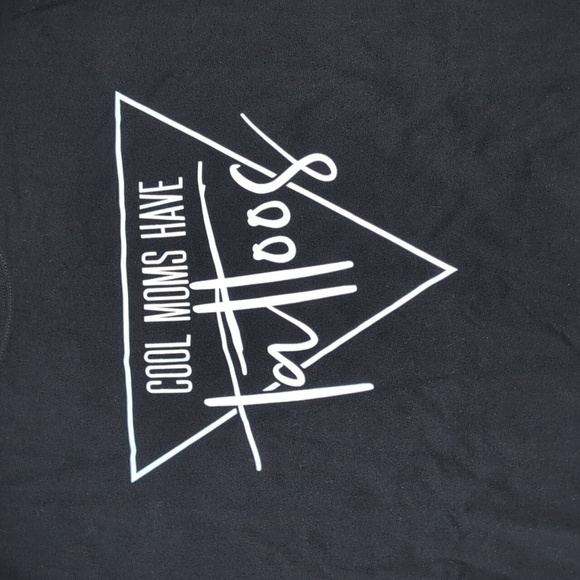 Cool Moms Have Tattoos Graphic T-Shirt Black NWOT Women's XL - Picture 2 of 7